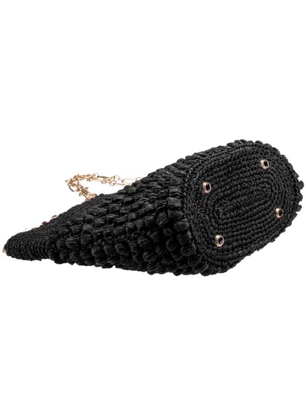 cult gaia Black Woven Tote with Gold Chain Straps - Picture 5 of 5